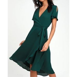 NWT Lulu's | Rise to the Occasion Dress in Emerald Green